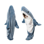 QUSLLIS Shark Blanket - Coperta squalo - in morbidissima e accogliente flanella con cappuccio, tuta squalo, coperta squalo con cappuccio, sacco a pelo squalo indossabile per adulti e bambini XL