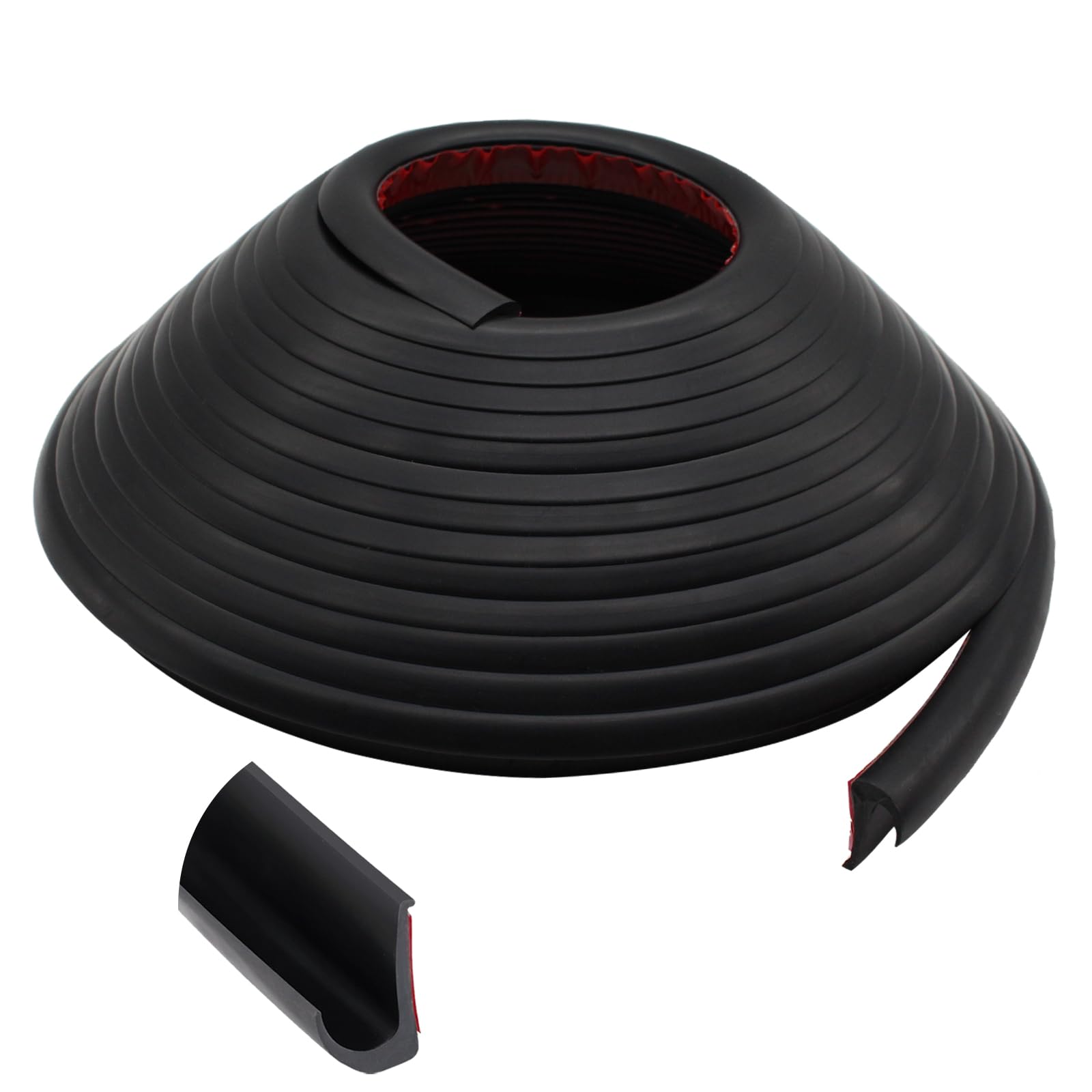 RV-Regenrinnen, 10 Meter lang, Gummi-Tropfleiste, PVC-Regenstreifen, J-förmige Dachregenumleitung, selbstabdichtendes Klebeband, geeignet für Autotüren Wohnwagen (schwarz)