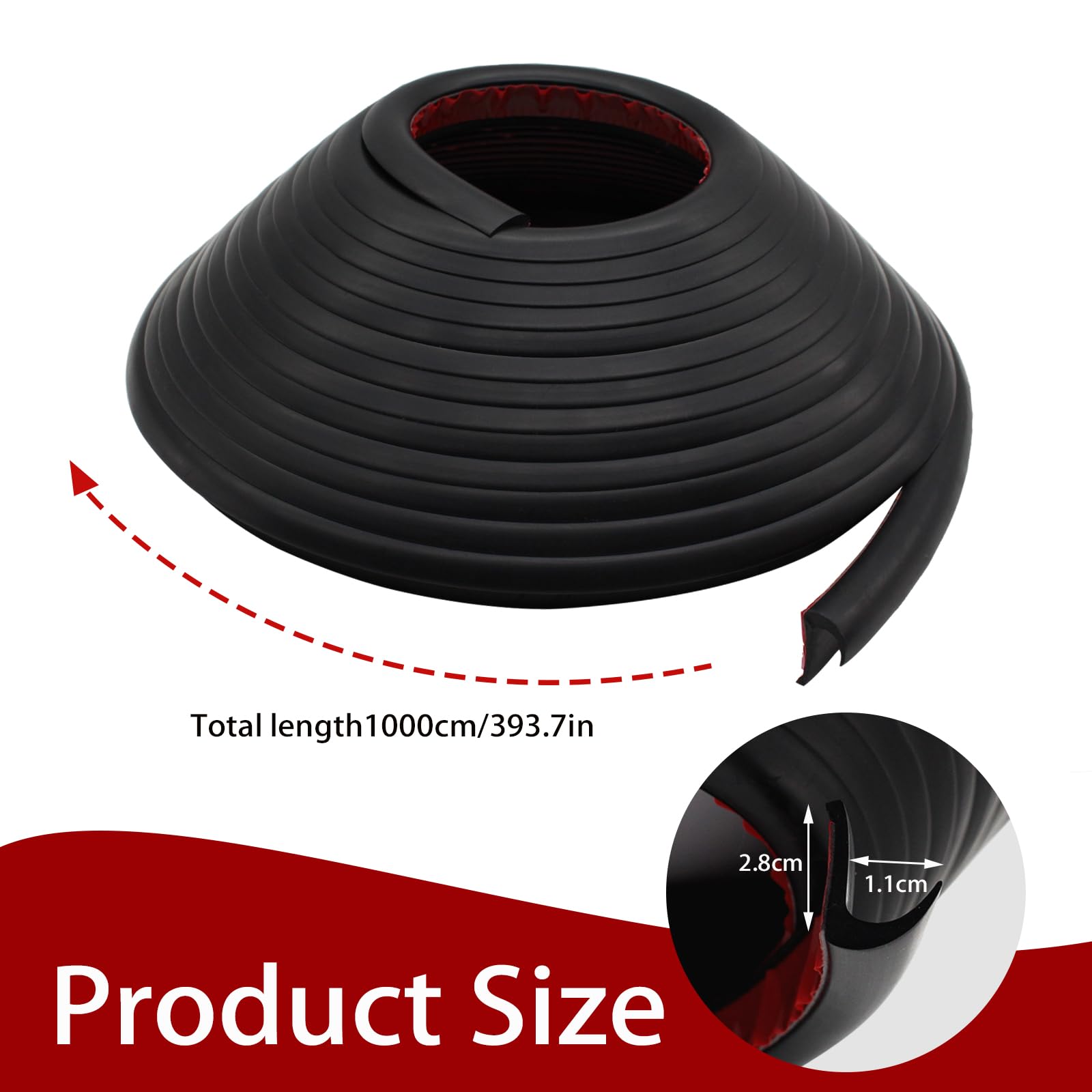 RV-Regenrinnen, 10 Meter lang, Gummi-Tropfleiste, PVC-Regenstreifen, J-förmige Dachregenumleitung, selbstabdichtendes Klebeband, geeignet für Autotüren Wohnwagen (schwarz)