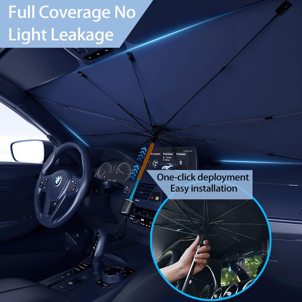 Sonnenschutz Auto Frontscheibe, mit UV-Schutz Sonnenschutz Auto für Windschutzscheibe, Schnelles Entfalten und Falten Auto Sonnenblende für die meisten Autos SUV MPV LKW