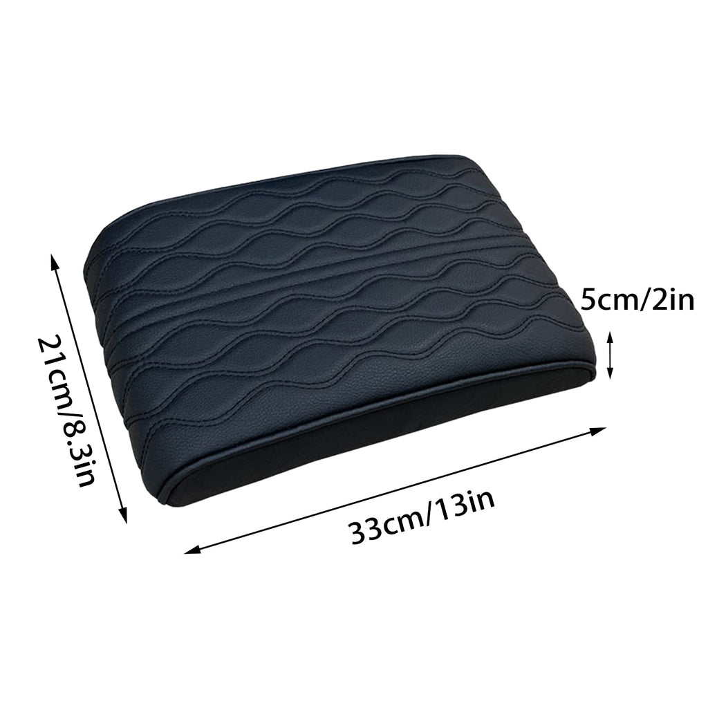 Armlehnenbox aus Gedächtnisschaum für Fahrzeuge - Leather Car Armrest Box Pad, Universal Auto Armlehnen Auflage, Auto Mittelkonsole Pad, Mittelkonsole Abdeckung, Dicke 5cm(Schwarz)
