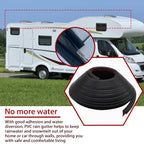 RV-Regenrinnen, 10 Meter lang, Gummi-Tropfleiste, PVC-Regenstreifen, J-förmige Dachregenumleitung, selbstabdichtendes Klebeband, geeignet für Autotüren Wohnwagen (schwarz)