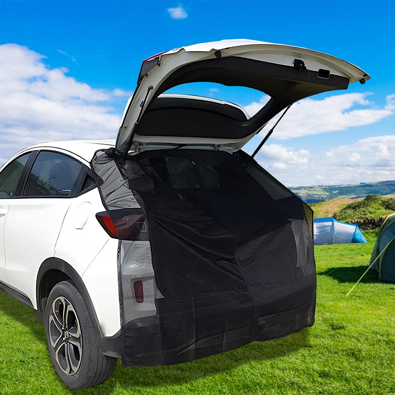 Kofferraumabdeckung Sonnenschutz,180×150cm Heckklappe Flügeltür Kofferraumabdeckung,Auto Heckklappe Moskitonetz,Sonnenschutz Gardinen Vorhang,für Dach Caravan Camper Van Camping